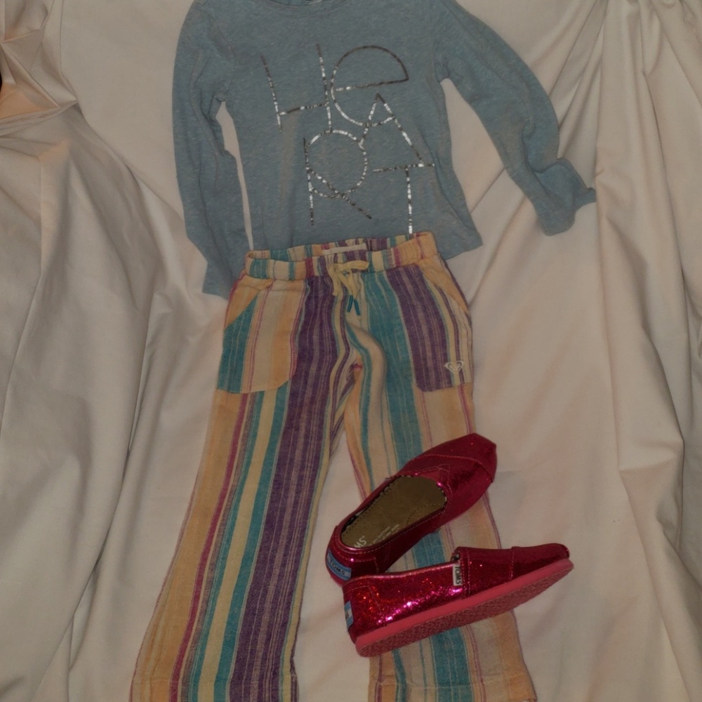 🕶Roxy Girl Sz 3T STRIPED LINEN PANTS